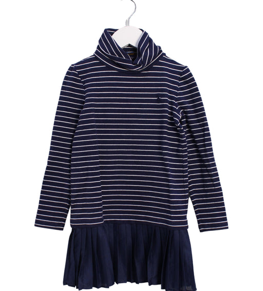 A Navy Long Sleeve Dresses from Polo Ralph Lauren in size 5T for girl. (Front View)