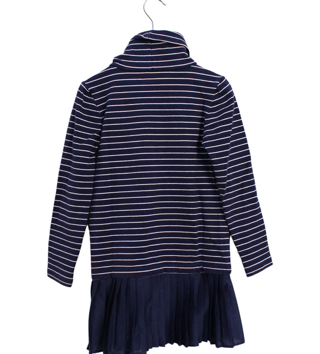 A Navy Long Sleeve Dresses from Polo Ralph Lauren in size 5T for girl. (Back View)