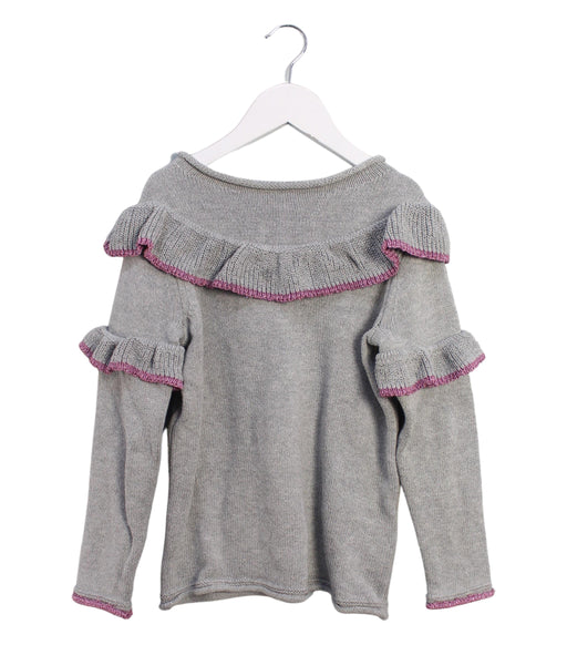 A Grey Knit Sweaters from Crewcuts in size 6T for girl. (Front View)