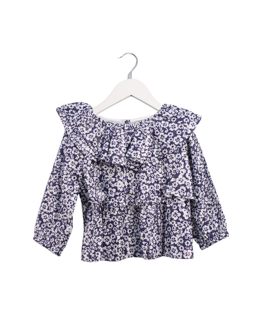 A Navy Long Sleeve Tops from Crewcuts in size 5T for girl. (Front View)