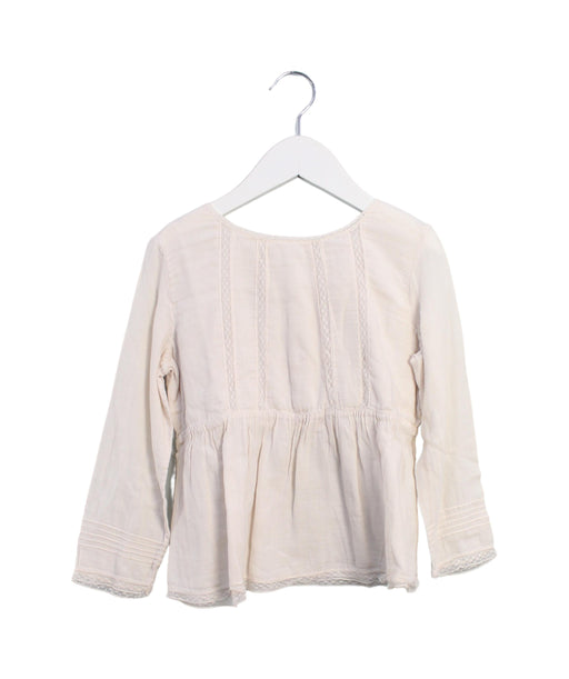 A White Long Sleeve Tops from Bonpoint in size 6T for girl. (Front View)