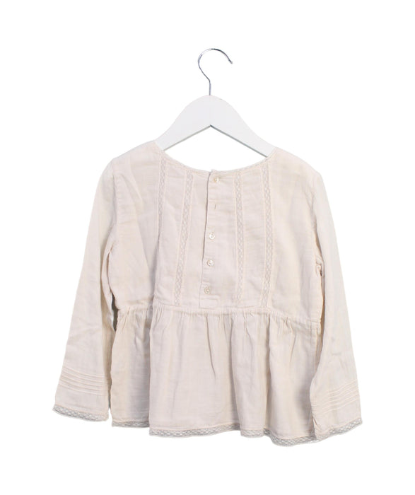 A White Long Sleeve Tops from Bonpoint in size 6T for girl. (Back View)