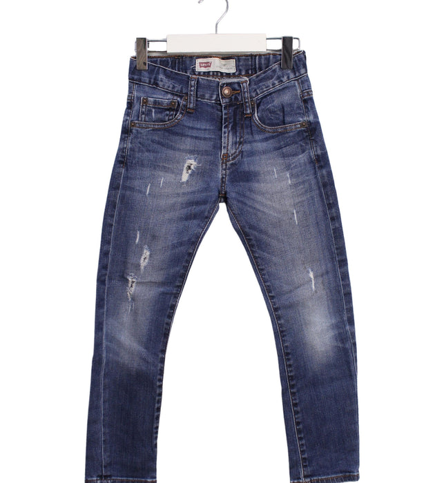 A Blue Jeans from Levi's in size 6T for girl. (Front View)