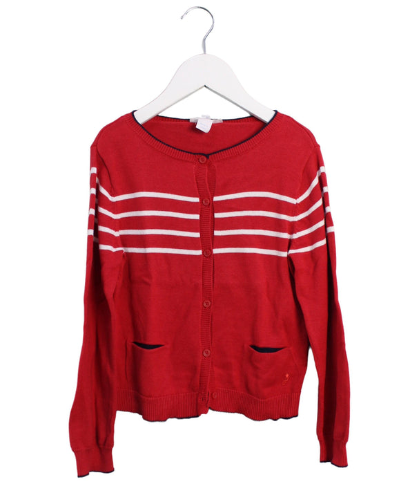 A Red Cardigans from Jacadi in size 6T for girl. (Front View)