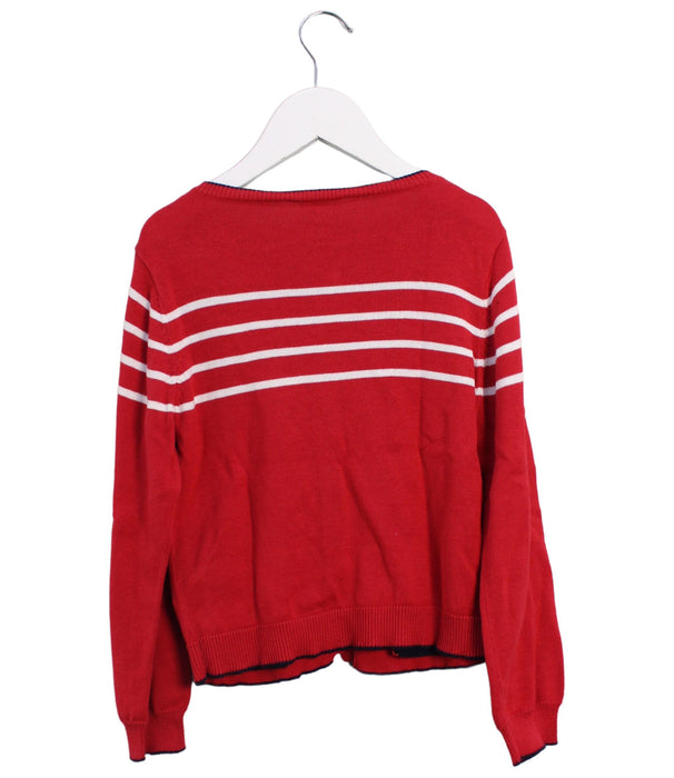 A Red Cardigans from Jacadi in size 6T for girl. (Back View)