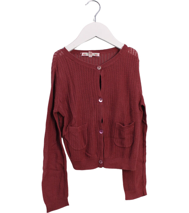 A Purple Cardigans from Bonpoint in size 6T for girl. (Front View)