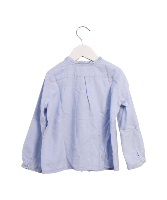 A Blue Long Sleeve Tops from Bonpoint in size 4T for girl. (Back View)