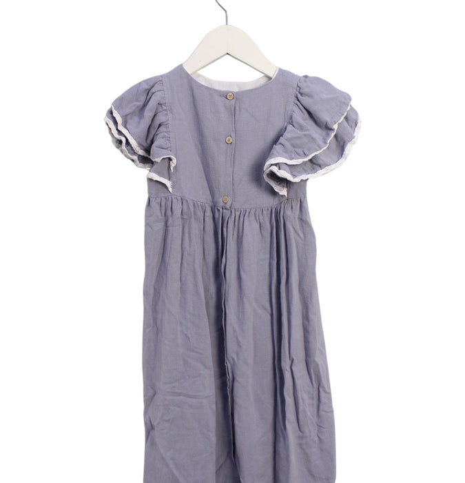 A Blue Short Sleeve Dresses from Babidu in size 8Y for girl. (Back View)