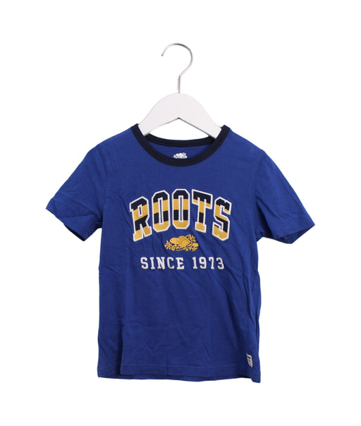 A Blue Short Sleeve T Shirts from Roots in size 5T for boy. (Front View)
