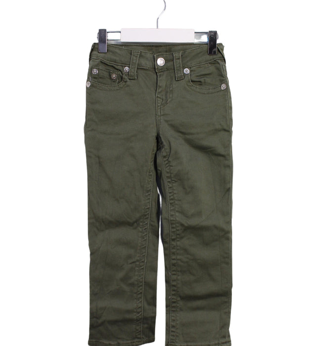 A Green Casual Pants from True Religion in size 5T for boy. (Front View)