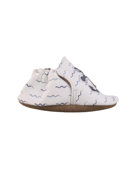 A White Booties from Robeez in size 0-3M for neutral. (Back View)