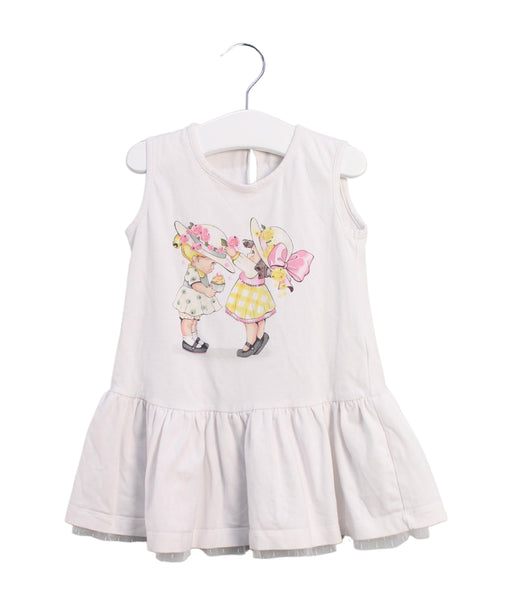 A White Sleeveless Dresses from Monnalisa in size 12-18M for girl. (Front View)