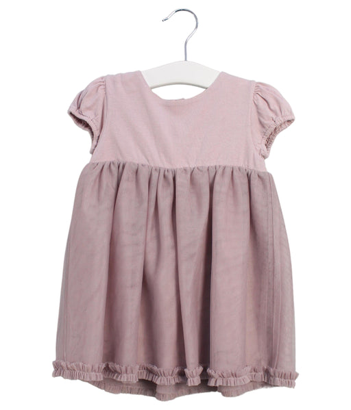 A Pink Short Sleeve Dresses from The Little White Company in size 6-12M for girl. (Front View)