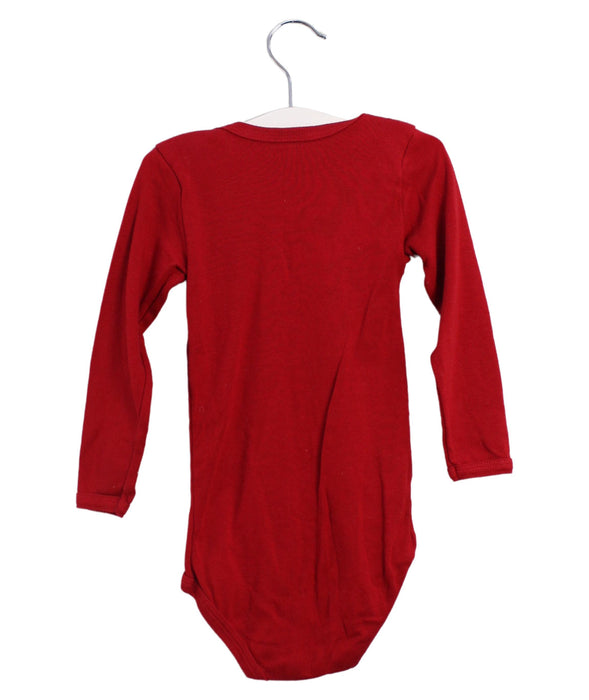 A Red Long Sleeve Bodysuits from Petit Bateau in size 18-24M for neutral. (Back View)
