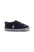 A Navy Slip Ons from Ralph Lauren in size 12-18M for neutral. (Back View)