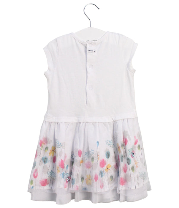 A White Short Sleeve Dresses from Catimini in size 12-18M for girl. (Back View)