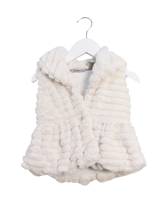 A White Dress Up Vests from Calvin Klein in size 12-18M for girl. (Front View)
