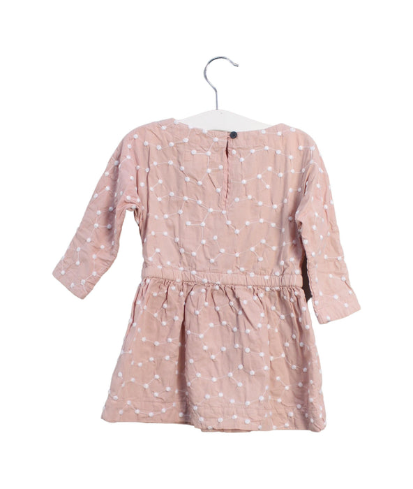 A Pink Long Sleeve Dresses from Burberry in size 6-12M for girl. (Back View)