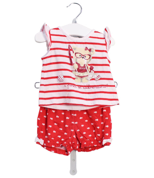 A Red Shorts Sets from Chicco in size 3-6M for girl. (Front View)