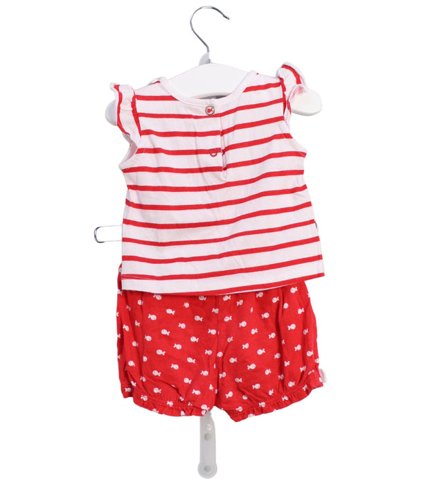 A Red Shorts Sets from Chicco in size 3-6M for girl. (Back View)