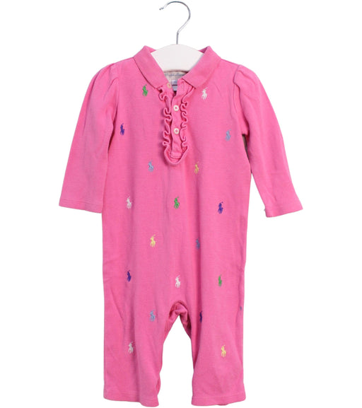 A Pink Long Sleeve Jumpsuits from Ralph Lauren in size 3-6M for girl. (Front View)