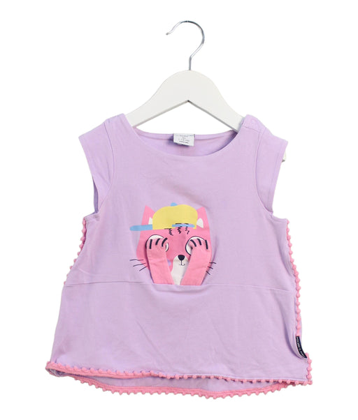 A Purple Sleeveless Tops from Polarn O. Pyret in size 12-18M for girl. (Front View)