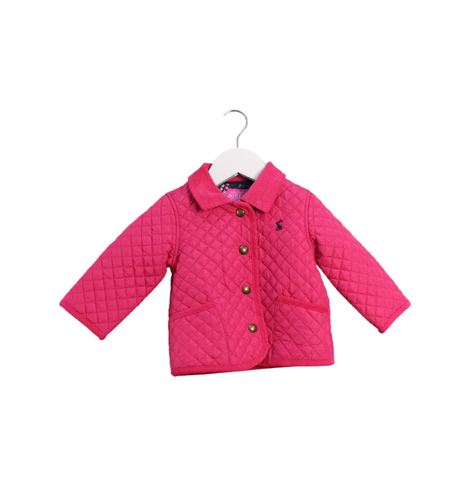 A Pink Puffer/Quilted Jackets from Joules in size 6-12M for girl. (Front View)