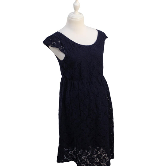 A Navy Short Sleeve Dresses from Seraphine in size M for maternity. (Front View)