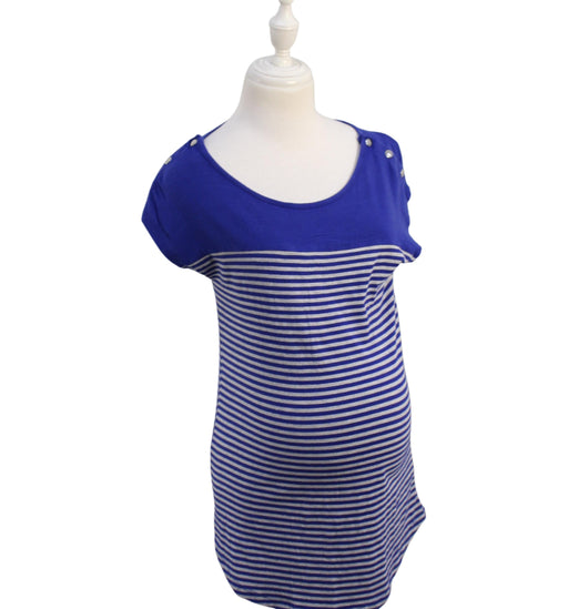 A Blue Sleeveless Tops from Seraphine in size S for maternity. (Front View)