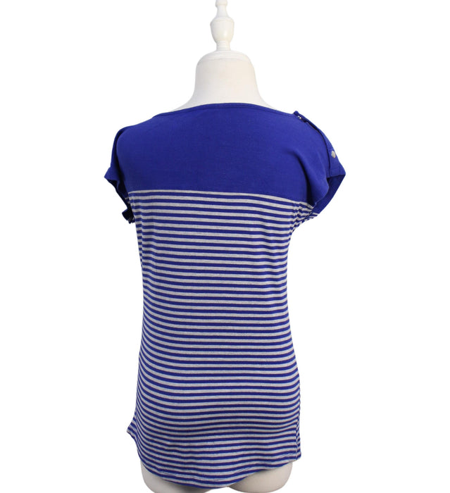 A Blue Sleeveless Tops from Seraphine in size S for maternity. (Back View)