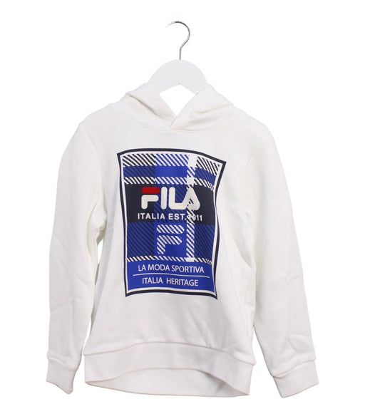 A White Hooded Sweatshirts from Fila in size 5T for boy. (Front View)