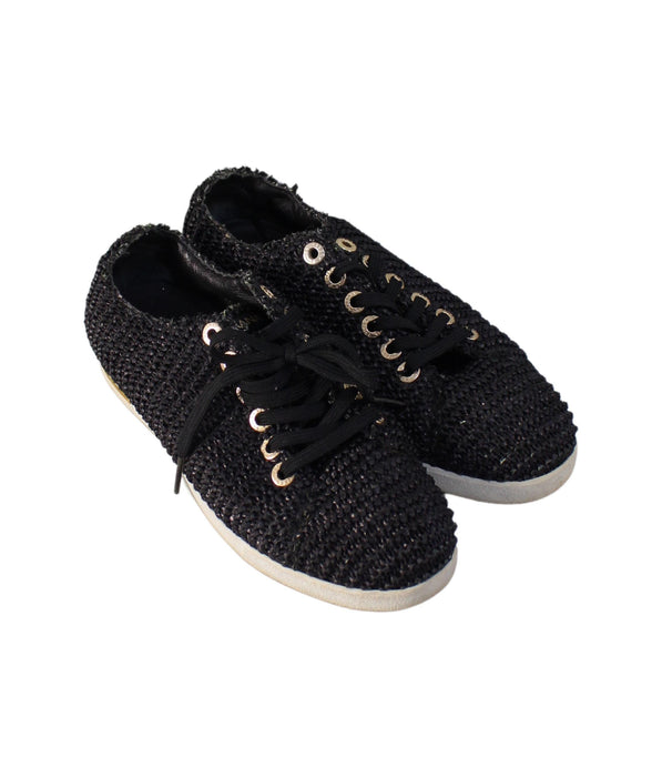 A Navy Sneakers from Dolce & Gabbana in size 12Y for girl. (Front View)