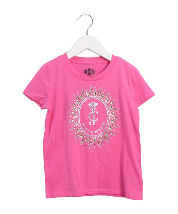 A Pink Short Sleeve T Shirts from Juicy Couture in size 4T for girl. (Front View)