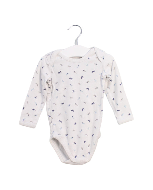 A White Long Sleeve Bodysuits from Bout'Chou in size 12-18M for boy. (Front View)