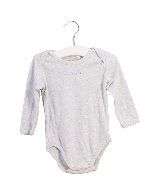 A Grey Long Sleeve Bodysuits from Bout'Chou in size 12-18M for boy. (Front View)