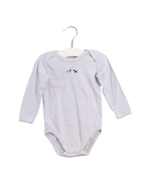 A Blue Long Sleeve Bodysuits from Bout'Chou in size 12-18M for boy. (Front View)