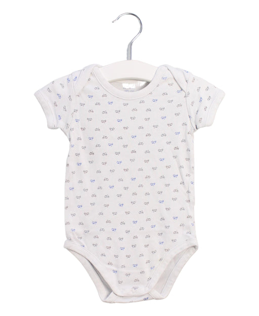 A White Short Sleeve Bodysuits from Bout'Chou in size 12-18M for boy. (Front View)