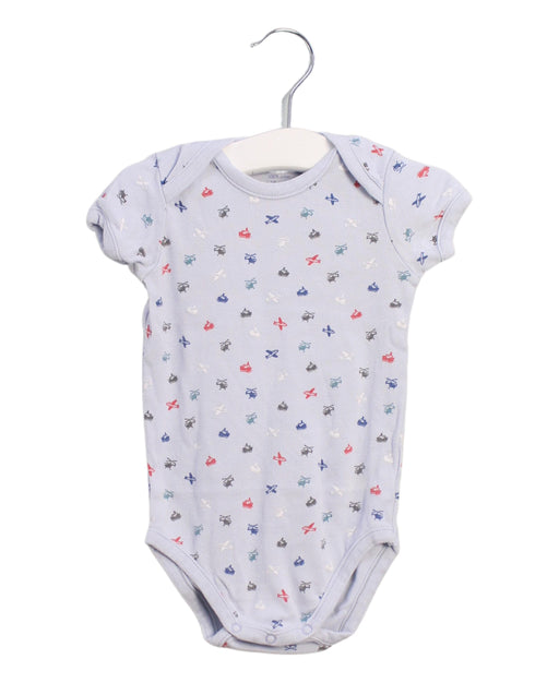 A Blue Short Sleeve Bodysuits from Bout'Chou in size 12-18M for boy. (Front View)