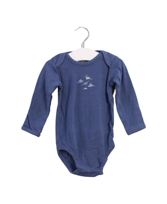 A Navy Long Sleeve Bodysuits from Bout'Chou in size 12-18M for boy. (Front View)