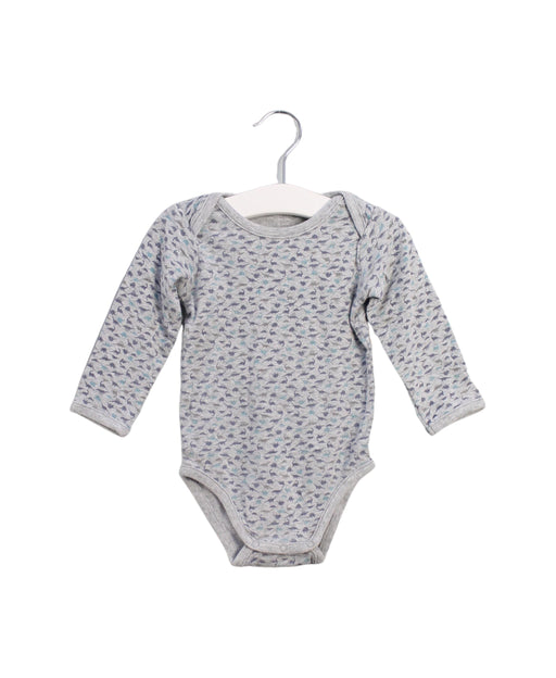 A Grey Long Sleeve Bodysuits from Bout'Chou in size 12-18M for boy. (Front View)