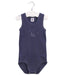 A Navy Sleeveless Bodysuits from Petit Bateau in size 2T for boy. (Front View)