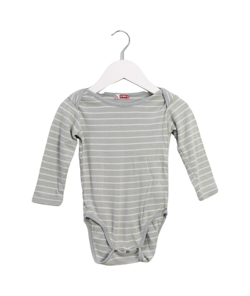 A Green Long Sleeve Bodysuits from DPAM in size 18-24M for boy. (Front View)