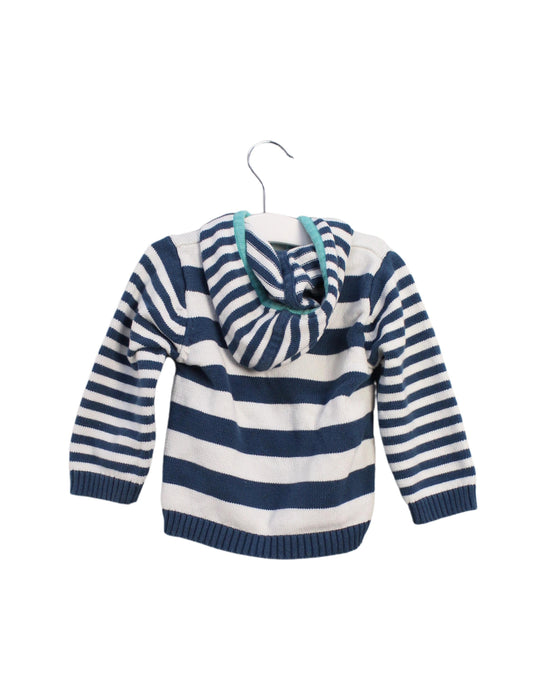 A Blue Zippered Sweatshirts from DPAM in size 12-18M for boy. (Back View)