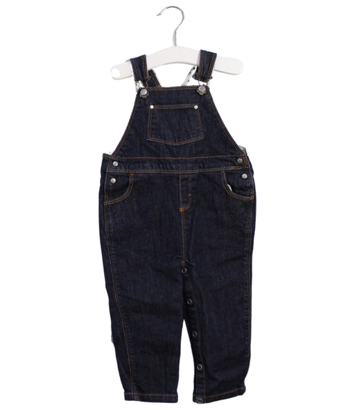 A Navy Long Overalls from Petit Bateau in size 12-18M for boy. (Front View)