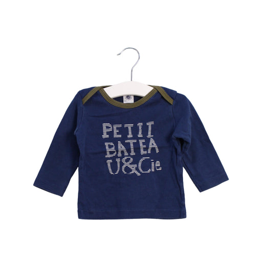A Navy Long Sleeve Tops from Petit Bateau in size 6-12M for boy. (Front View)