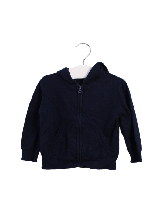 A Navy Zippered Sweatshirts from Bout'Chou in size 6-12M for boy. (Front View)