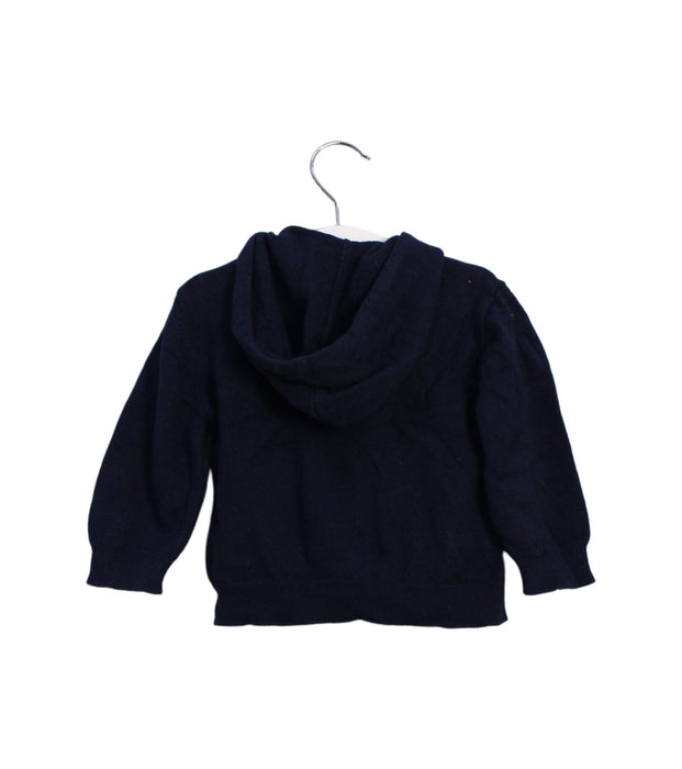 A Navy Zippered Sweatshirts from Bout'Chou in size 6-12M for boy. (Back View)
