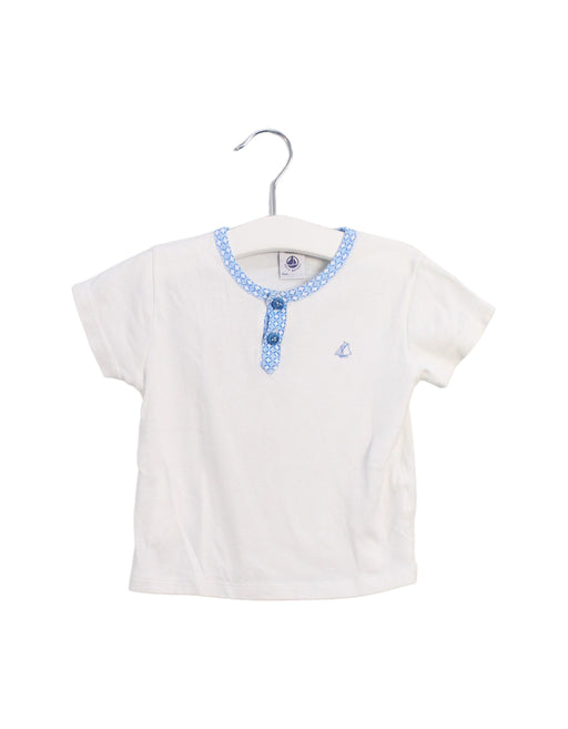 A White Short Sleeve T Shirts from Petit Bateau in size 12-18M for boy. (Front View)