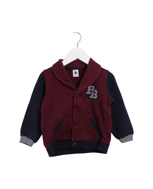 A Burgundy Lightweight Jackets from Petit Bateau in size 3T for boy. (Front View)