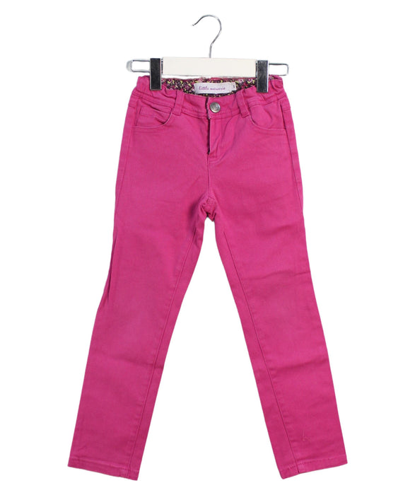A Pink Casual Pants from Little Mercerie in size 4T for girl. (Front View)